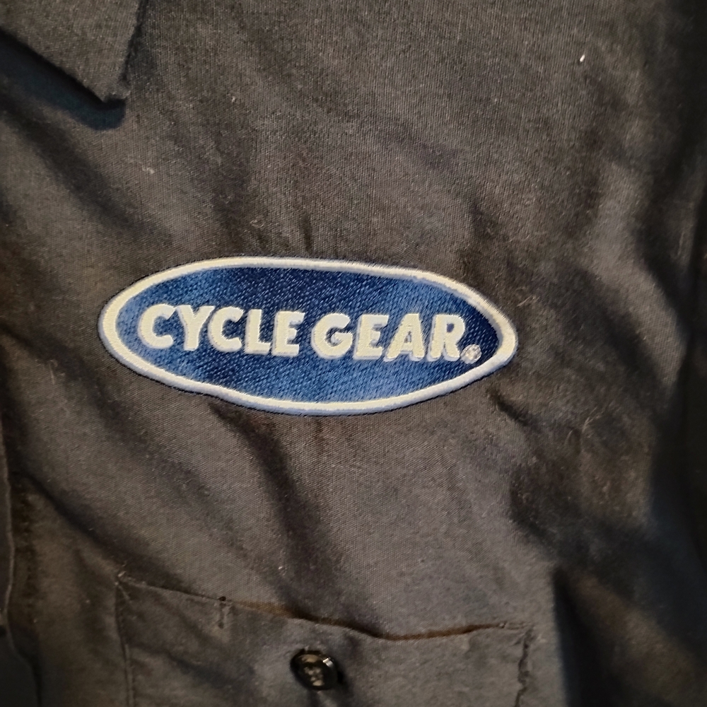 Red Kap Cycle Gear Men's Navy Button Down Work Shirt - Picture 3 of 4
